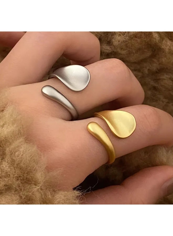 Matte Elegant Classic Gold Ring for Women – Perfect for Daily Wear & Special Occasions  - Image 1