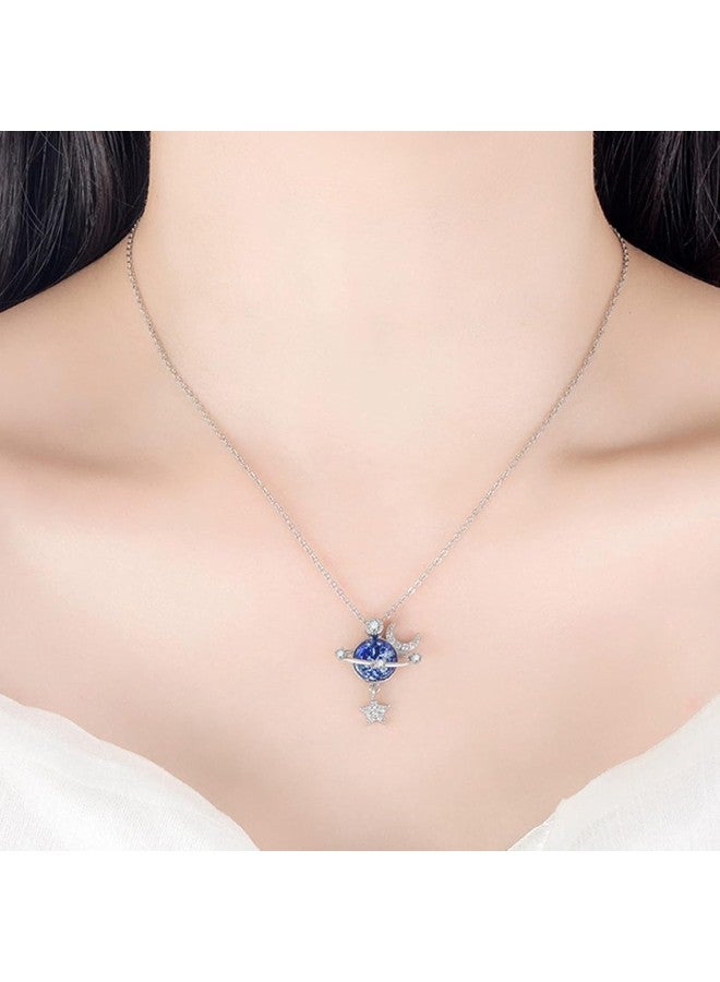 klarako Star Moon Universe Necklace, Daughter & Granddaughter, Particular Star Silver Necklace, to My Daughter Moon & Stars Planet Necklace You are The Most Special Star in The Universe - Image 1