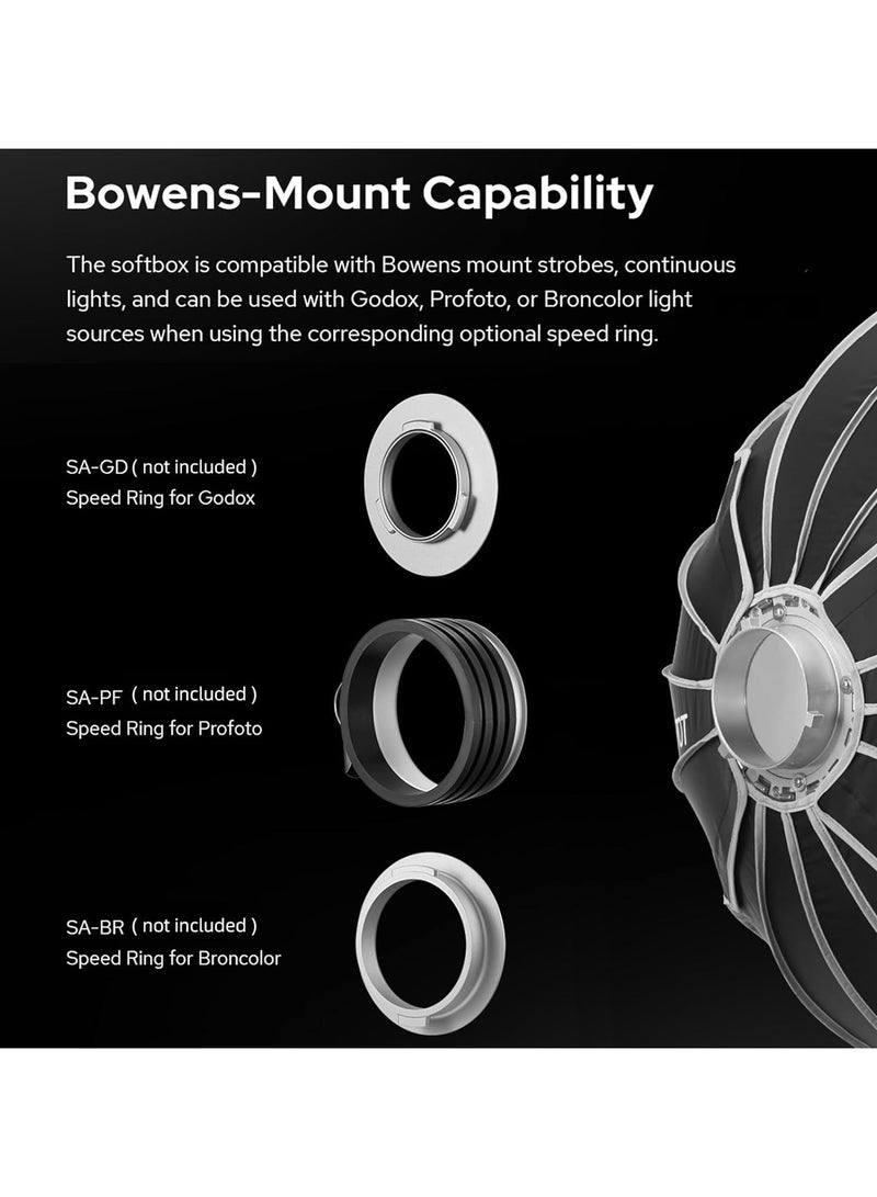 جودوكس صندوق إضاءة جودوكس QR-P90T مقاس 90 سم / 35.4 بوصة – عاكس شبه دائري بقاعدة باوينز، موزع ضوء للتصوير الفوتوغرافي والفيديو وإضاءة الاستوديو - Image 5