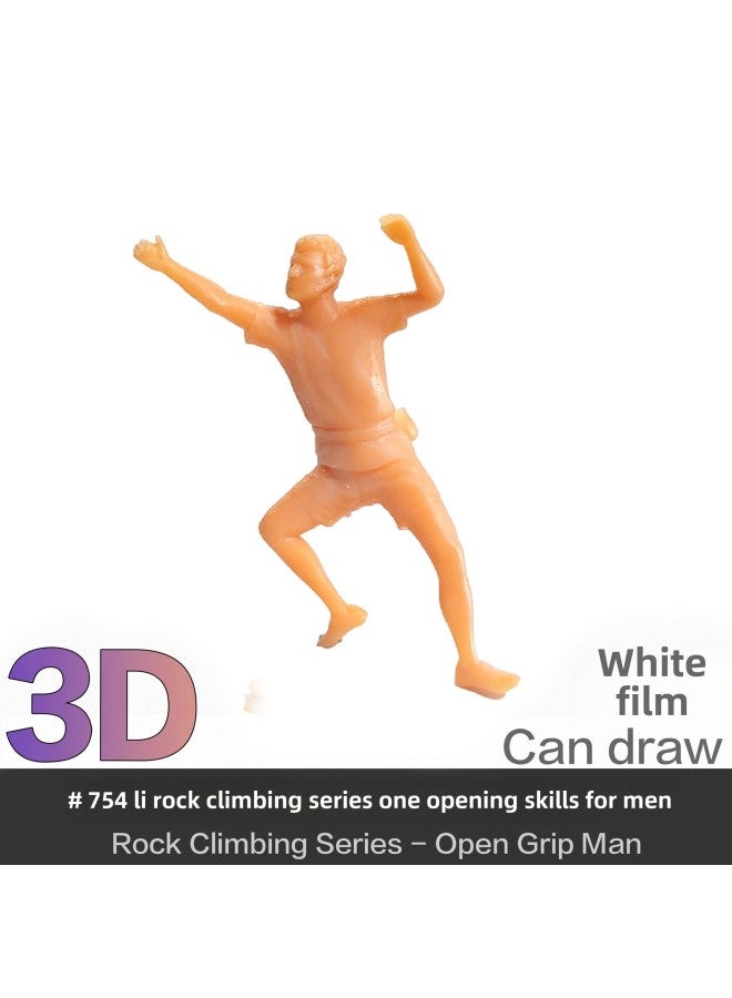 RM Original 64preiser/3 Mountaineering Backpackers Outdoor Miniature Landscape Decoration 1:87 Villain Rock Climbing-Color:1:87 Rock Climbing Series-Open Grip  - Image 1