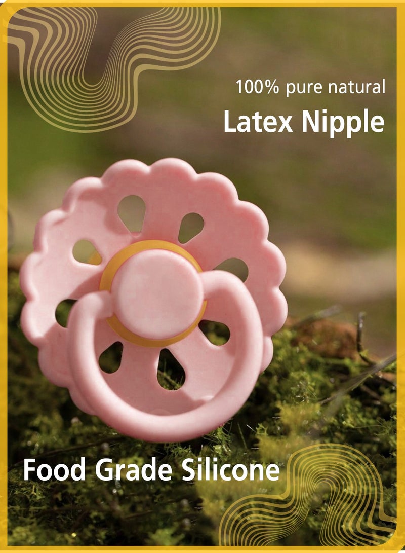 شي آند ليتل لهاية مهدئة على شكل زهرة للأطفال، تصميم عضاضة من السيليكون، آمنة وغير سامة، ناعمة ومريحة (وردي) - Image 3