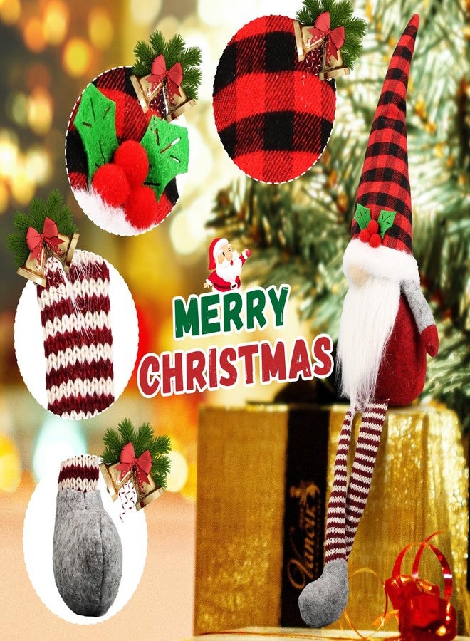 Teeker 3Pcs Christmas Gnomes Plush - Xmas Gnomes Santa Scandinavian Tomte Ornaments - Buffalo Check Plaid Christmas Doll - Xmas Decorations for Home, Office, Indoor for Women, Gnomes Lovers - Image 2