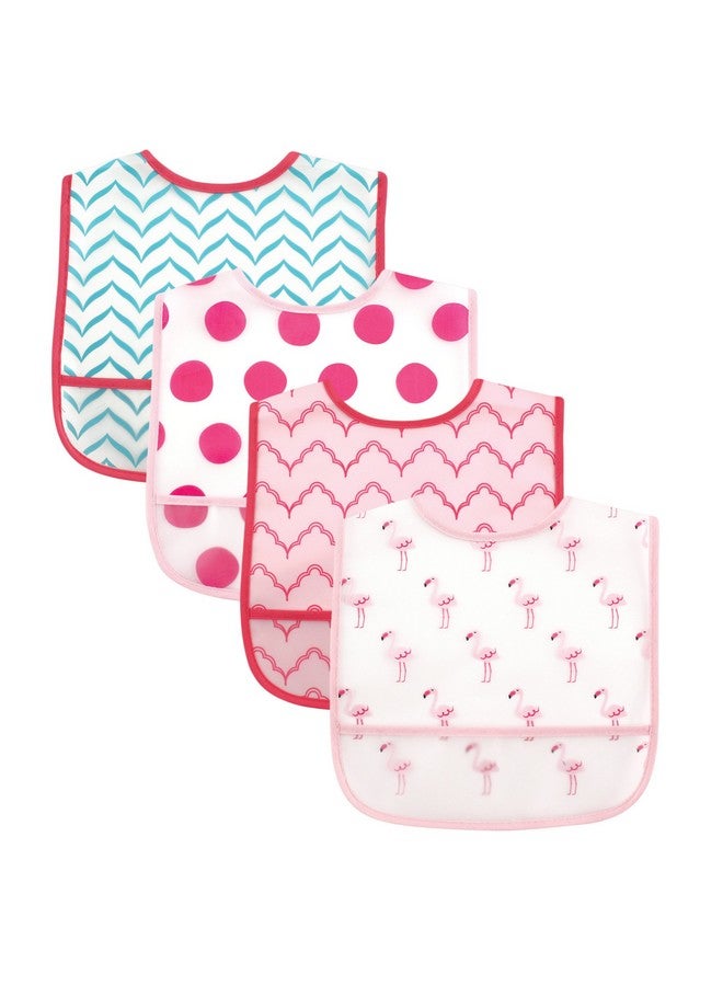 Luvable Friends Unisex Baby Waterproof PEVA Bibs, Flamingo, One Size - Image 2