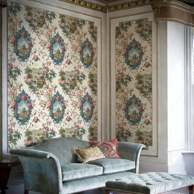 Froluya Peel and Stick Wallpaper Vintage Floral Contact Paper 16.9" x 118.1" Peony Floral Wallpaper Peel and Stick Retro Self Adhesive Removable Wallpaper for Kitchen Bathroom Decor Waterproof Vinyl - Image 4