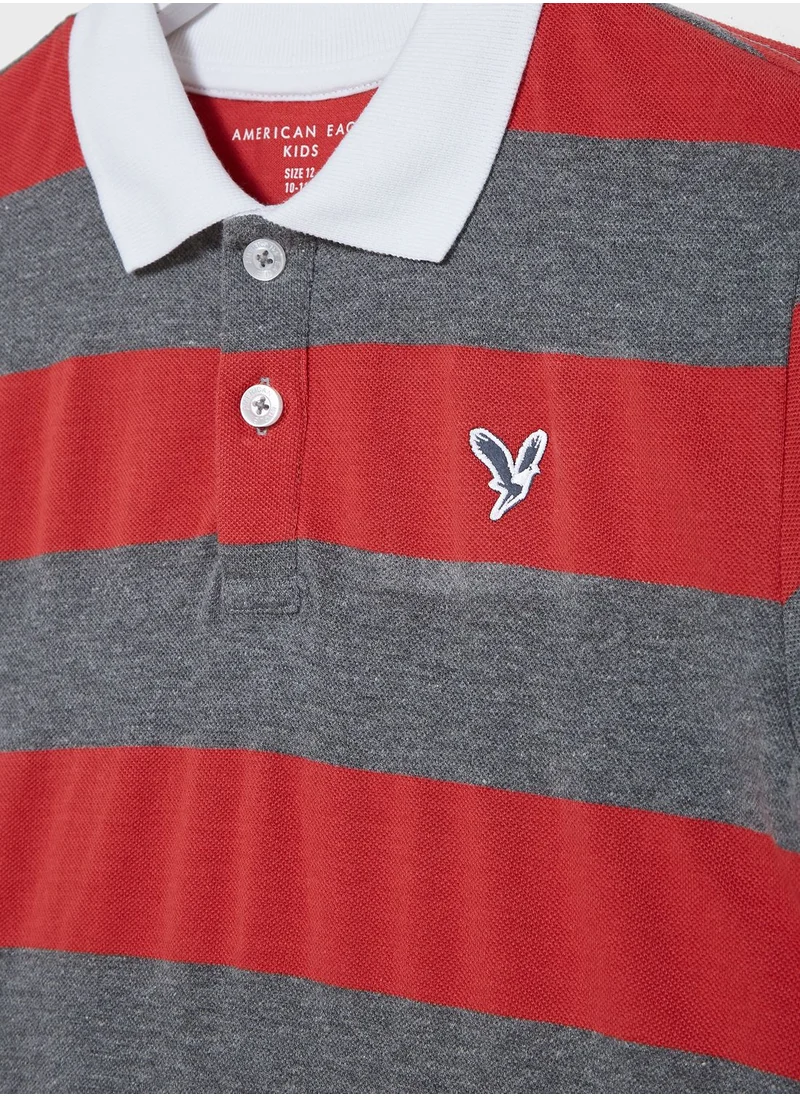 American Eagle Kids Striped Polo