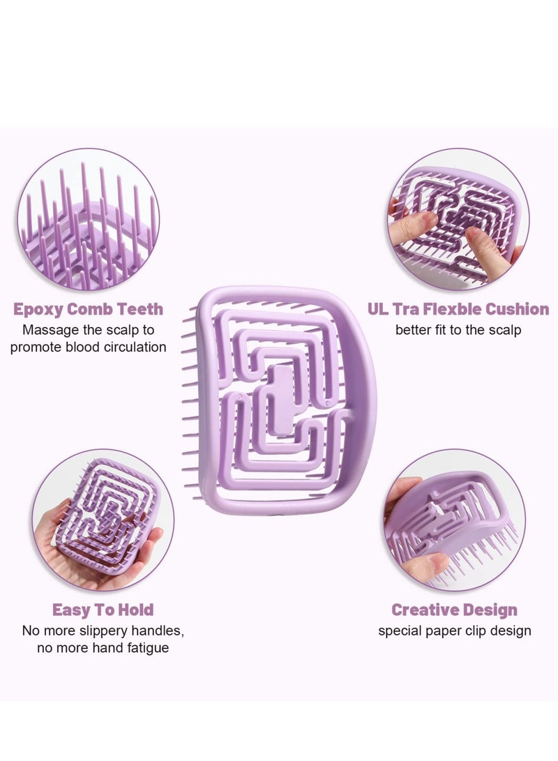 Excefore Detangling Hair Brush Oneleaf Hairdressing Comb, Paddle Hair Brush, Soft Flexible Anti-static, No Pulling or Split Ends, Softens and Improves Hair Texture, Stimulates Massage Scalp - Image 3