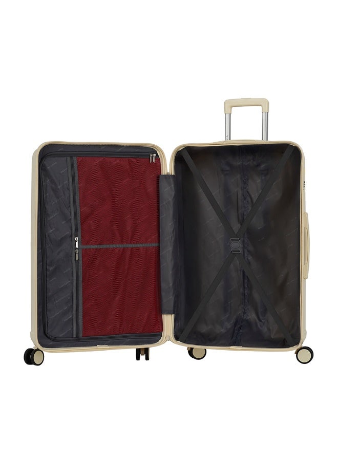 Eagle Express CLIFTON Check-in Travel POLYPROPYLENE Hard Trolley 360° Double Spinner Wheels Secure Lock 24 inch SNOW WHITE - Image 4
