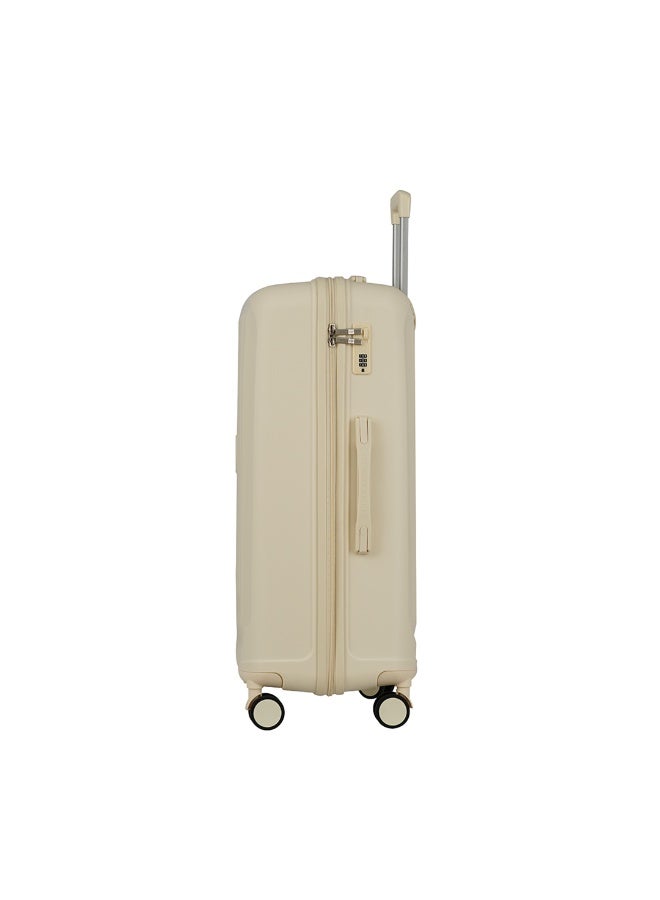 Eagle Express CLIFTON Check-in Travel POLYPROPYLENE Hard Trolley 360° Double Spinner Wheels Secure Lock 24 inch SNOW WHITE - Image 3