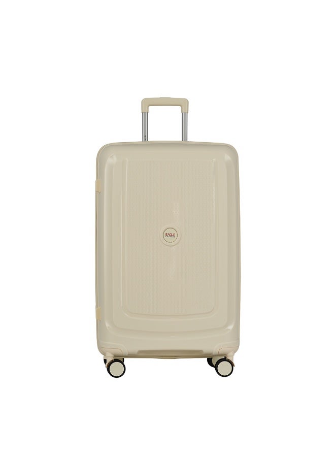 Eagle Express CLIFTON Check-in Travel POLYPROPYLENE Hard Trolley 360° Double Spinner Wheels Secure Lock 24 inch SNOW WHITE - Image 1