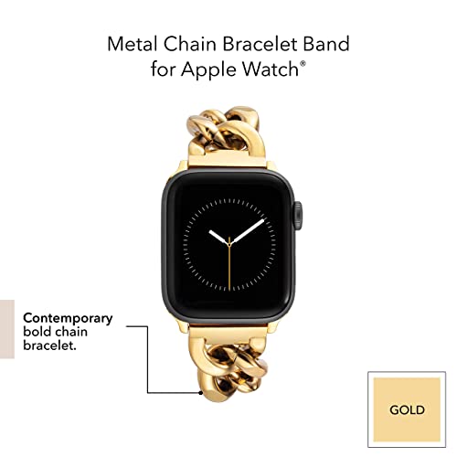 ANNE KLEIN WITHit Anne Klein Fashion Chain Bracelet for Apple Watch, Secure, Adjustable, Apple Watch Replacement Band, Fits Most Wrists (42/44/45mm, Gold) - Image 3