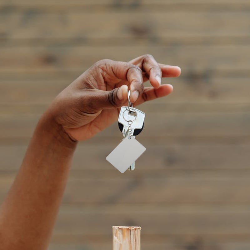1 Set of Thermal Transfer Tassel Blank Tags Keychain Diy Crafts Car Hanging Decor Tags - Image 4