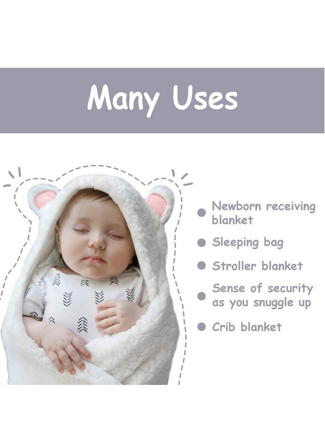 Jam Naturals Jam Naturals- Baby Swaddle Blanket, Cute Bear Organic Receiving Swaddling Wrap, Newborn Baby Girl Soft Plush Registry Gift (Pink 0-3)  - Image 5