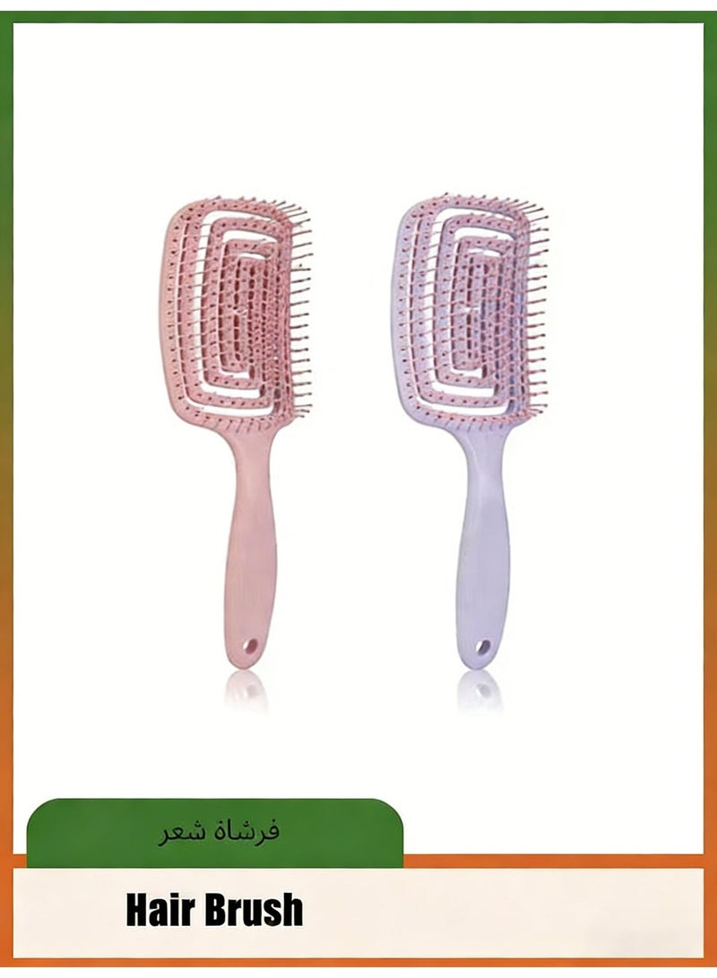 2 PCS Curved Vent Hair Brush, Anti Static Detangling nylon Massage Brushes, Blow Dryer Brush Hairdressing Styling Tools - Image 1