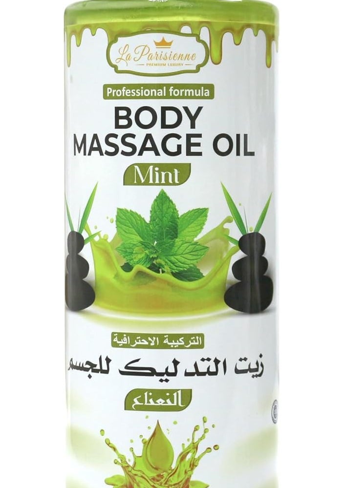 ECOLYTE+ La Parisienne Professional Body Massage Oil with Mint - 500 ml for Enhanced Circulation and Stress Relief - Image 1