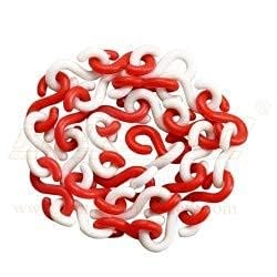 LADWA 15 Meter S Hook Type Plastic Safety Barrier Cone Chain, 6mm Thickness, Red & White, Multipurpose for Construction, Traffic Control, and Safety Zones - Image 1