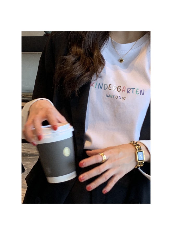 TonLion Women's Short Sleeve T-shirt 100% Cotton Summer 2025 Casual Basic Tee Loose Fit Slimming Top Petite Friendly - Image 3