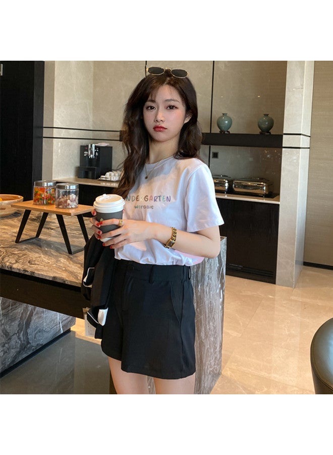 TonLion Women's Short Sleeve T-shirt 100% Cotton Summer 2025 Casual Basic Tee Loose Fit Slimming Top Petite Friendly - Image 4