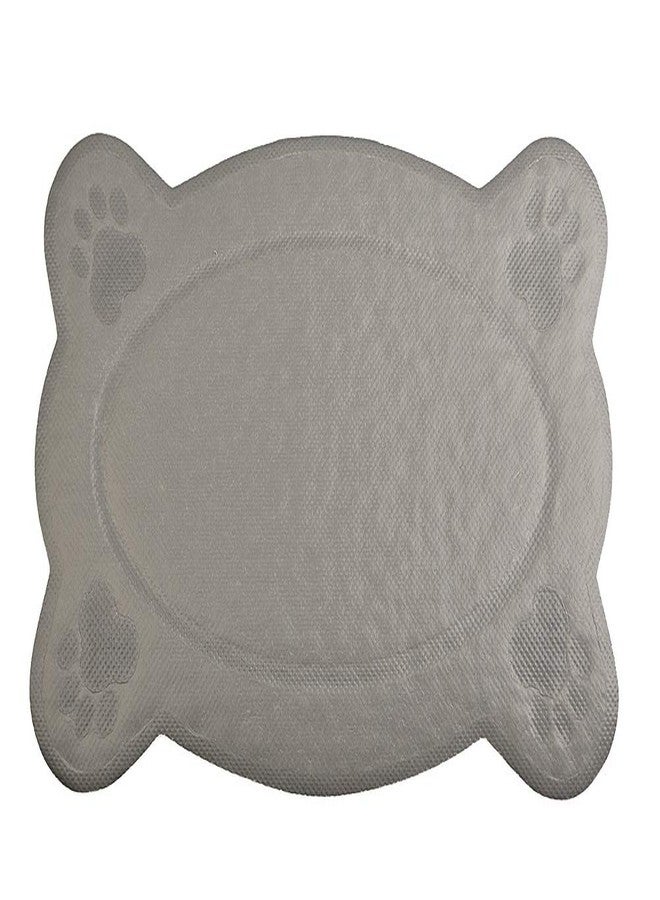DM Cat Litter Box Debris Catcher Mat, Kitty Scatter Control Rug, 16x10 Inches, Grey - Image 2