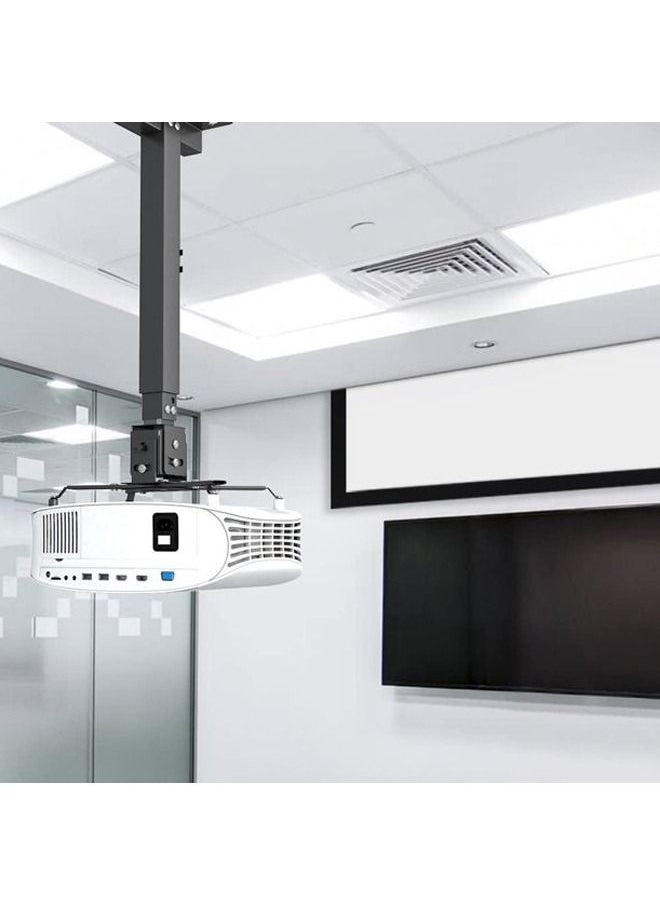 Universal Projector Ceiling Mount, Adjustable Height, Rotating Joint, Wall Mount Projectors Bracket (43-65cm) Black