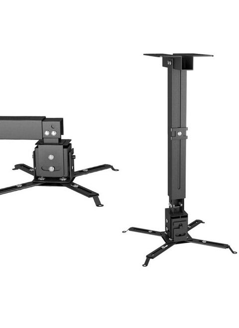 Universal Projector Ceiling Mount, Adjustable Height, Rotating Joint, Wall Mount Projectors Bracket (43-65cm) Black