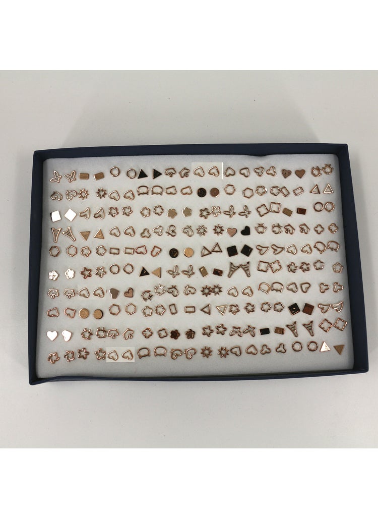 Generic - Bulk Mini Geometric Stud Earrings 100 Pairs8035 geometric gold random mixed glue needle 100 pairs/box 8035 geometric gold random mixed glue needle 100 pairs/box - Image 1