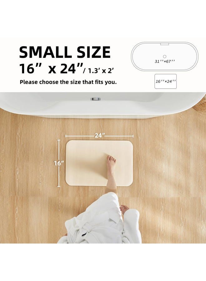 TYUU Bathroom Mat Quick Dry, Bathroom Rugs Non Slip Washable Thin Absorbent Bath Mat Fits Under Door Bathroom Floor Mat Perfect for Bath, Shower, or Sink 16"x24" Beige - Image 2