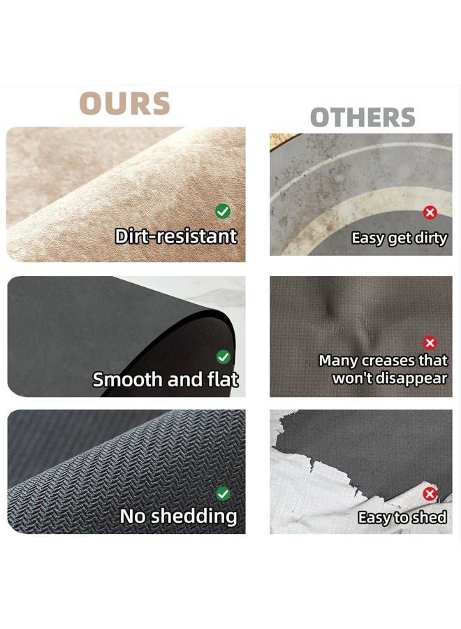 TYUU Bathroom Mat Quick Dry, Bathroom Rugs Non Slip Washable Thin Absorbent Bath Mat Fits Under Door Bathroom Floor Mat Perfect for Bath, Shower, or Sink 16"x24" Beige - Image 5