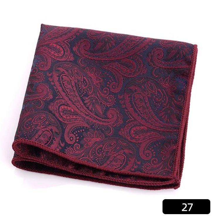 Men'S Suit Small Square Scarf Factory Fashion Polyester Fashion Accessories Vintage Embroidery Pattern Pocket Towel Men'S Clothing - Image 1