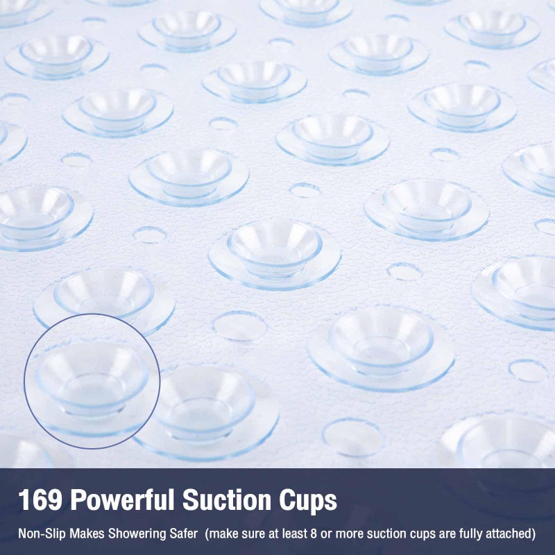 Naoloture Clear Square Shower Mat Bathtub Mat Non Slip 21x21 Inch, Square Bath Mat for Inside Shower Tub, Shower Stall Mats for Bathroom Floor, Big Suction Cups Drain Hole, Easy Washable, BPA-Free - Image 4
