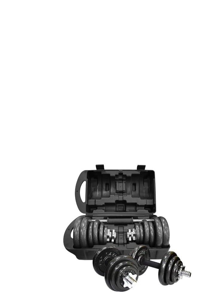 ENDLESS  Endless 20 Kg (44 LB)  Adjustable Dumbbell Set With Dumbbell Rods  (4*2.5kg , 4*1.25kg , 4*0.5kg dumbell rods ) and Box | Black | Material: Cast Iron | Fitness, Strength Training, Body Building , Home Workout and Weight Lifting Equipments - Image 1