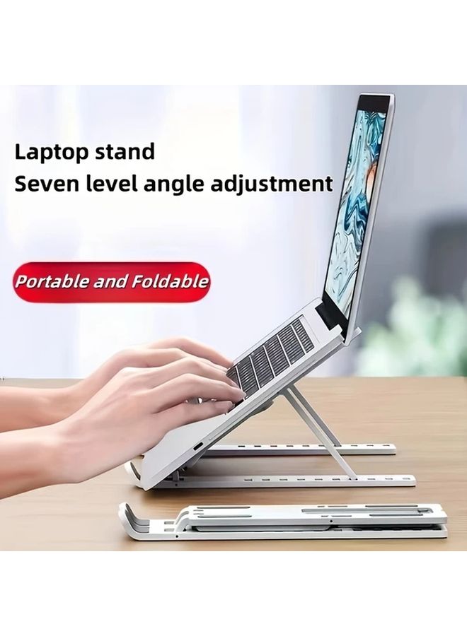 حامل كمبيوتر محمول أسود قابل للتعديل ومحمول وقابل للطي ومصمم بشكل مريح للتبريد لأحجام 10 و 13 بوصة - Image 1