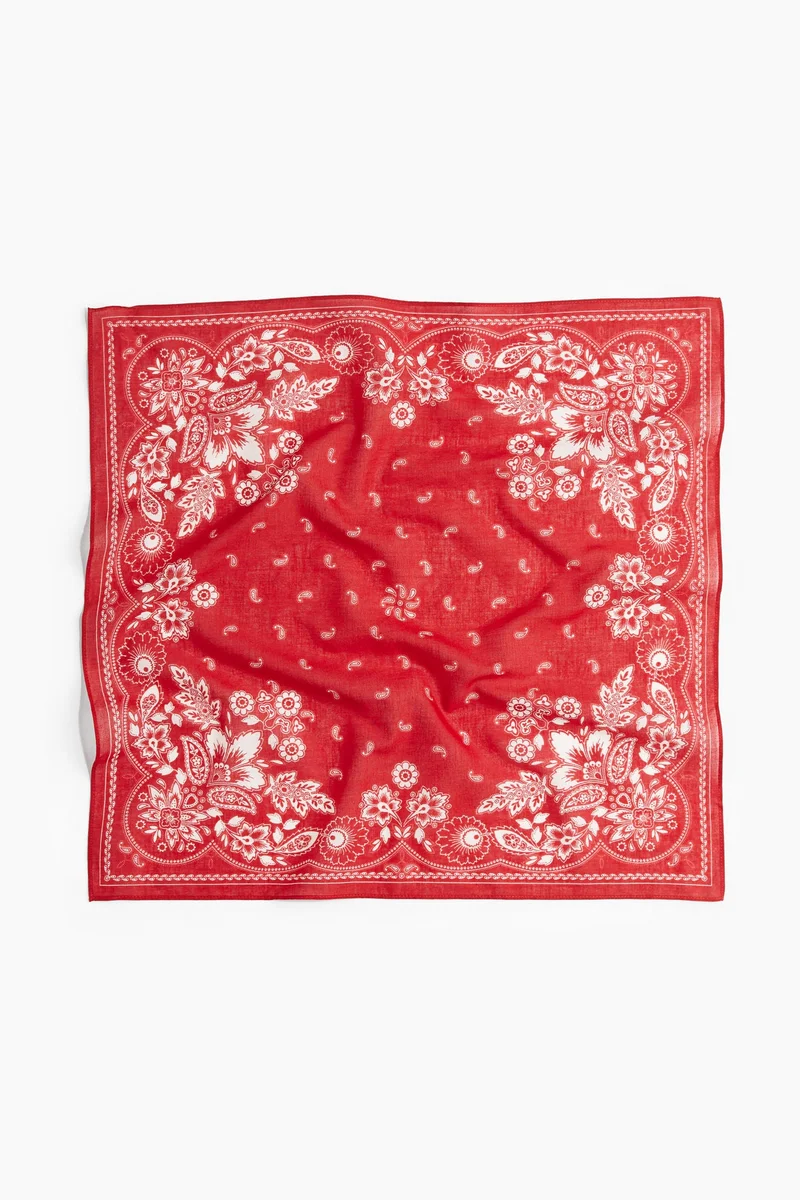 اتش اند ام وشاح منقوش من القطن