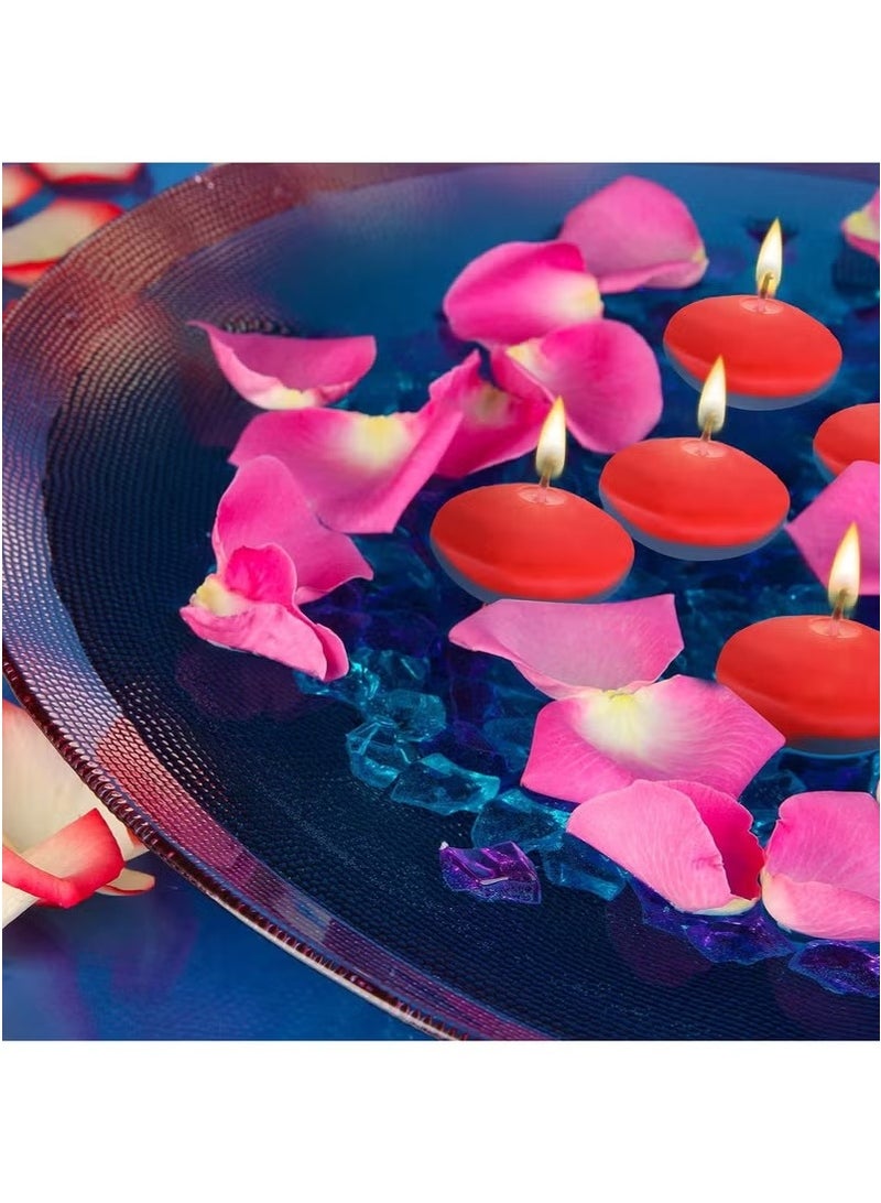 Realfrog 24 Pcs 1.5'' Unscented Floating Candles for Centerpieces Floating Warm Tealights Candles Floating Candles for Wedding Party Decoration (Red)  - Image 2