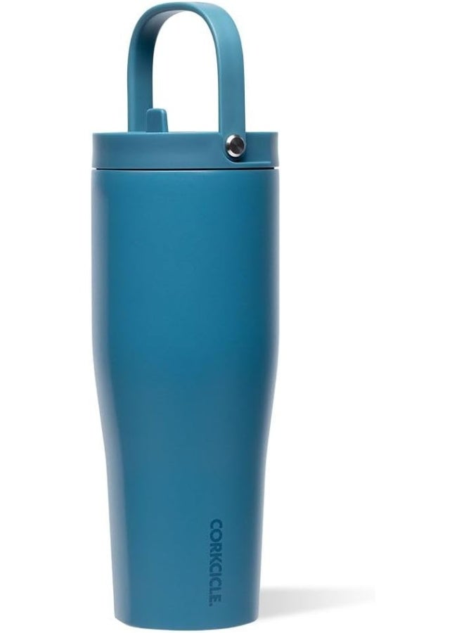 CORKCICLE كوب كوركسيكل جو XL معزول مع غطاء وقشة، نورث شور، 30 أونصة – زجاجة ماء قابلة لإعادة الاستخدام تحافظ على المشروبات باردة لمدة 12 ساعة – كوب صديق لحامل الأكواب، تصميم مانع للتسرب - Image 1