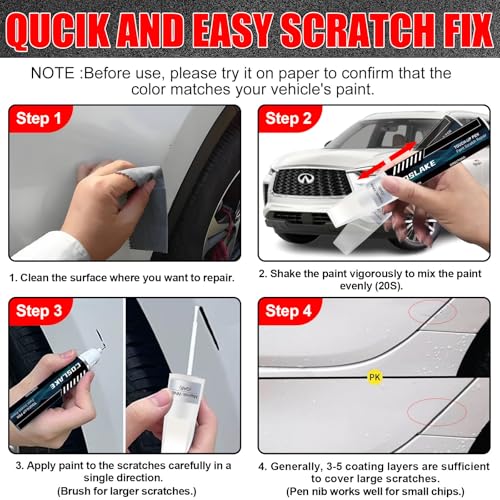 COSLAKE Car Touch Up Paint(Hermosa Blue(BW5)) for INFINITI, Car Paint Scratch Repair Kit, Quick & Easy Solution to Repair, 2 in 1 Scratch Remover Pen with 2PCS Disposable Micro Applicators - Image 5