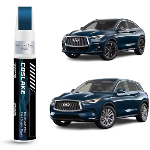 COSLAKE Car Touch Up Paint(Hermosa Blue(BW5)) for INFINITI, Car Paint Scratch Repair Kit, Quick & Easy Solution to Repair, 2 in 1 Scratch Remover Pen with 2PCS Disposable Micro Applicators - Image 1