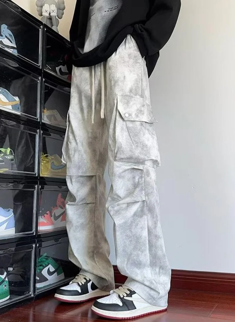 يونيكي Grey Solid Relaxed Fit Cargo