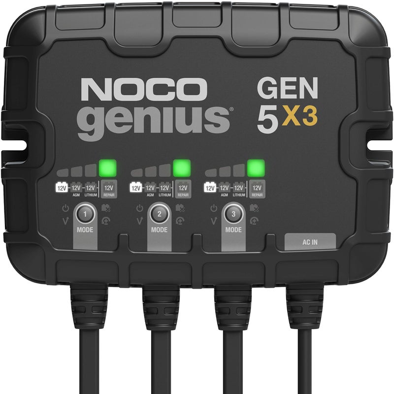 شاحن البطارية البحري NOCO Genius GEN5X3 3 بنوك 15 أمبير مع حماية من الشحن الزائد