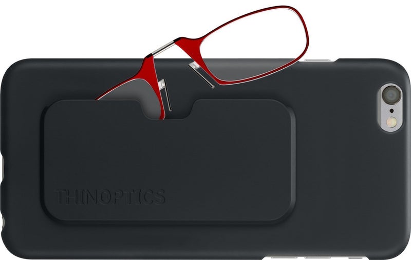 ThinOptics Reading Glasses + iPhone 6 Plus or iPhone 6S Plus Case | Red Frames, 1.50 Strength - Image 1