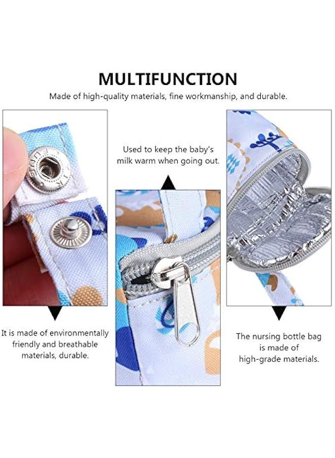 Milk Bottle Insulated Carrier Baby Water Bottle Strap Bag Travel Outdoor Bottle Keep Warm Carrying Sleeve Pouch 20X12X1cm - Image 3