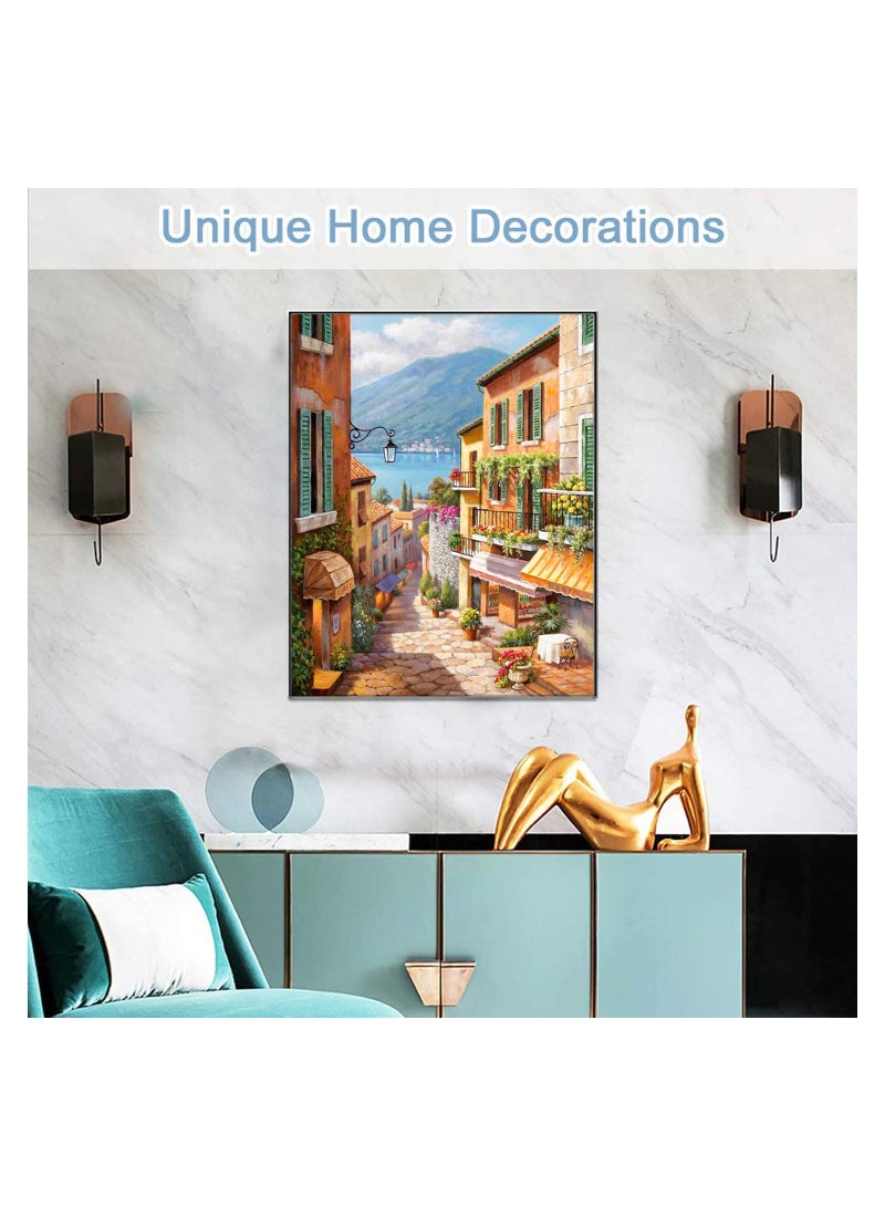 SYOSI Painting By Numbers for Kids Adults Canvas DIY Oil Kit with Brushes and Acrylic Pigment Home Decoration 40X50Cm Italy Street View Town - Image 2