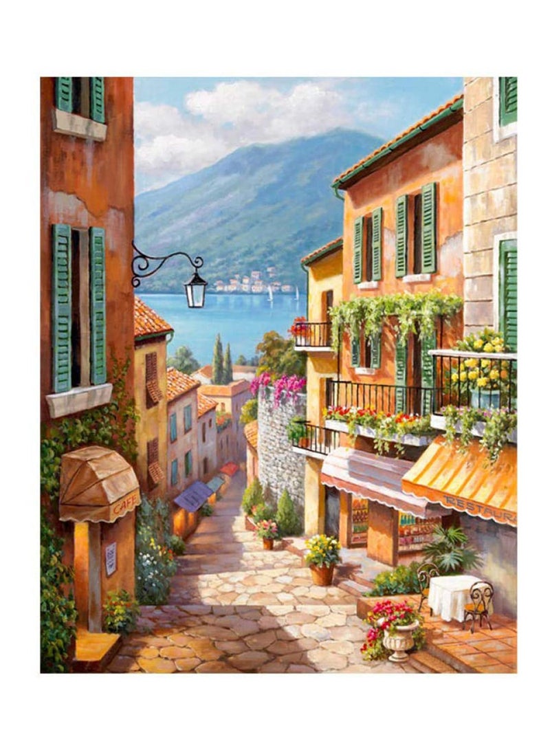 SYOSI Painting By Numbers for Kids Adults Canvas DIY Oil Kit with Brushes and Acrylic Pigment Home Decoration 40X50Cm Italy Street View Town - Image 1