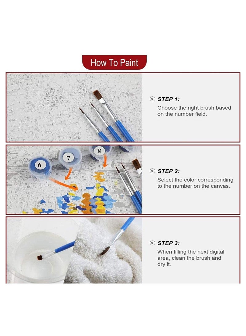 SYOSI Painting By Numbers for Kids Adults Canvas DIY Oil Kit with Brushes and Acrylic Pigment Home Decoration 40X50Cm Italy Street View Town - Image 4