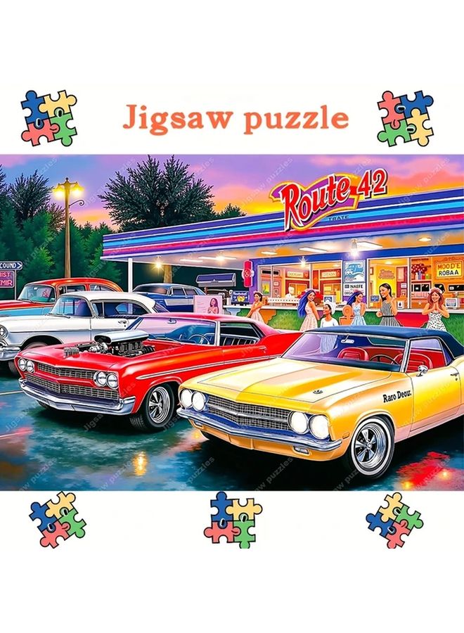1000 Pieces Jigsaw Puzzle For Adults Retro Diner Scene 27 55x19 69 Inch - Image 1