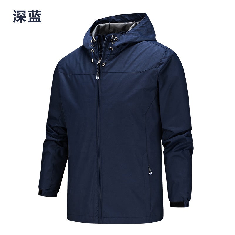 Generic Foreign trade hot selling manufacturers direct supply autumn new outdoor sports lovers mens waterproof windproof windbreaker women Men-dark blue