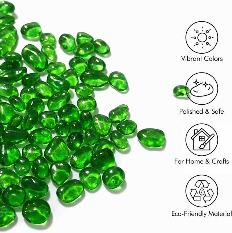 EDSRDUS 350g (0.77LB) Mixed Color Sea Glass Pebbles Irregular Smooth Glass Stones for Aquarium Rocks Vase Fillers DIY Crafts Plant Pots Home Decor Polished Decorative Glass Gems - Image 3