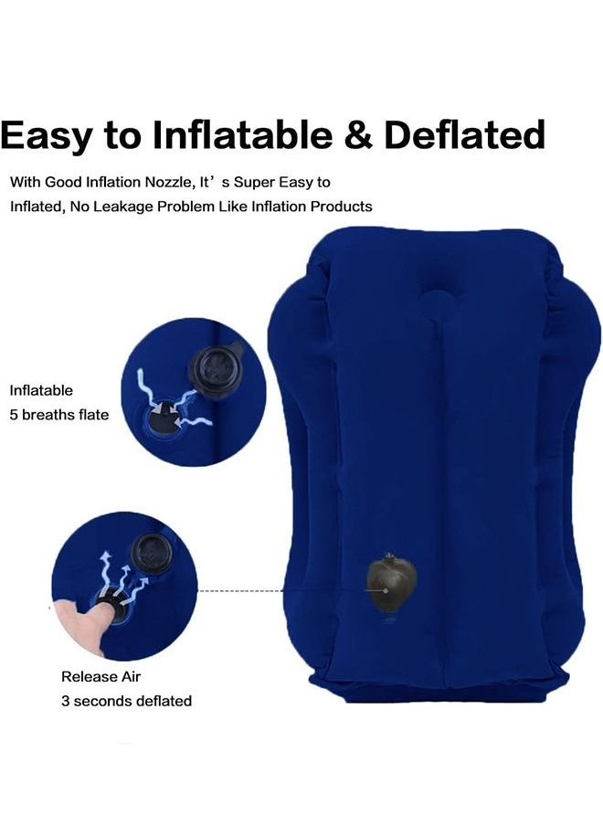 Arabest - Inflatable Travel Pillow for Sleeping to Avoid Neck and Shoulder Pain Support Head Neck and Lumbar Used for Airplane Car and Office Blue 50x30x29cm - Image 1