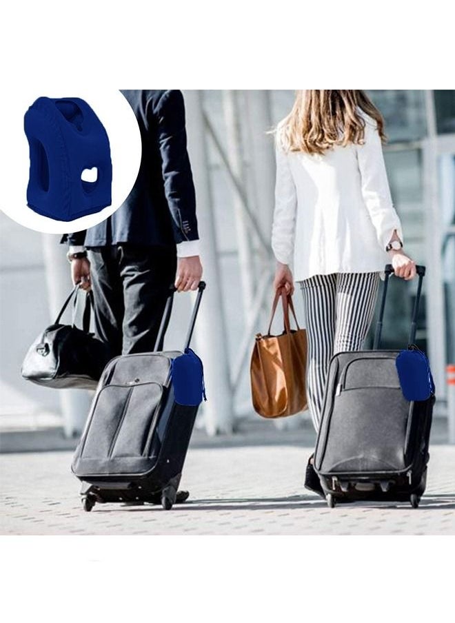 Arabest - Inflatable Travel Pillow for Sleeping to Avoid Neck and Shoulder Pain Support Head Neck and Lumbar Used for Airplane Car and Office Blue 50x30x29cm - Image 1