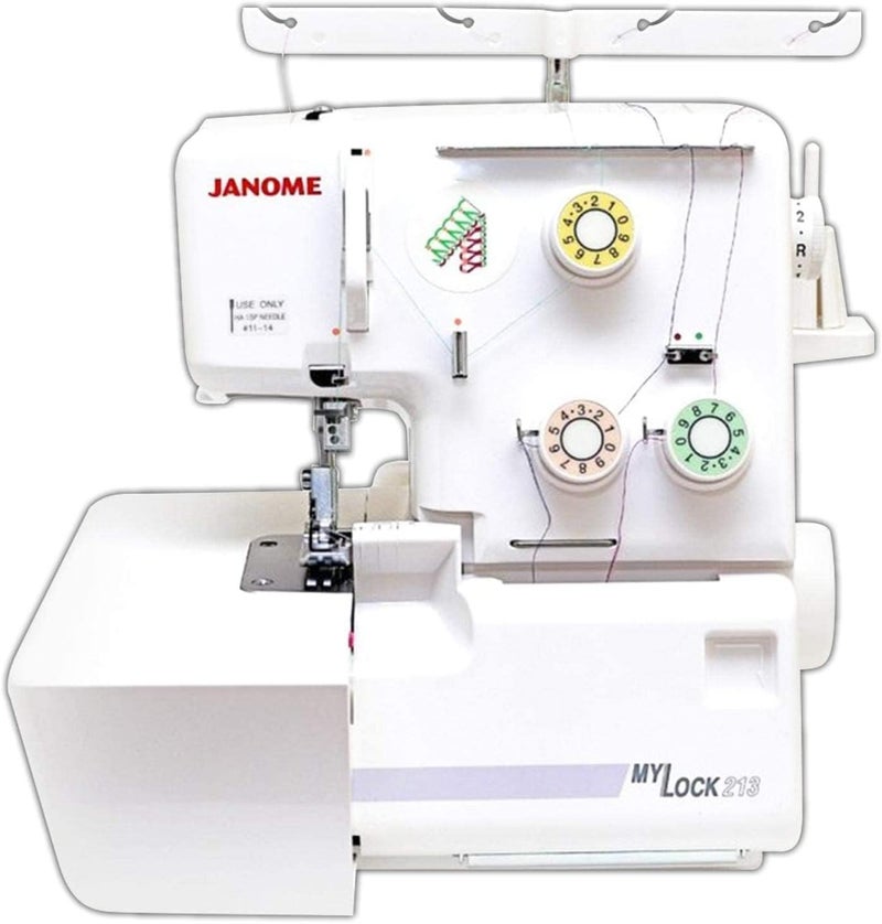جانوم آلة جانوم مايلوك 213 ذات إبرة واحدة وثلاث خيوط للخياطة العلوية (Janome MyLock 213 Single Needle 3-Threads Overlock Machine) - Image 2