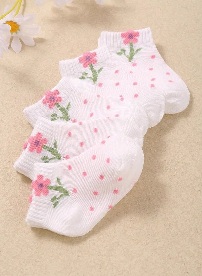 6 PCS Baby Floral Mesh Ankle Socks, Soft Cotton Breathable Short Socks for Summer, Baby Shower Gift - Image 4